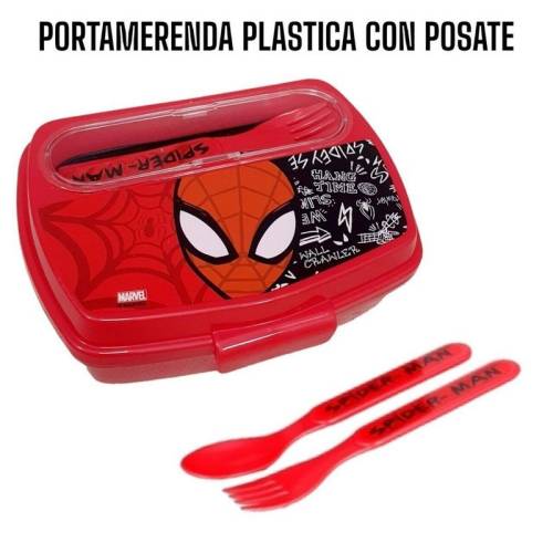 Spiderman Sandwich Box C/Besteck