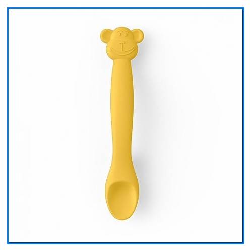 Cuillère en Silicone Monkey Jaune
