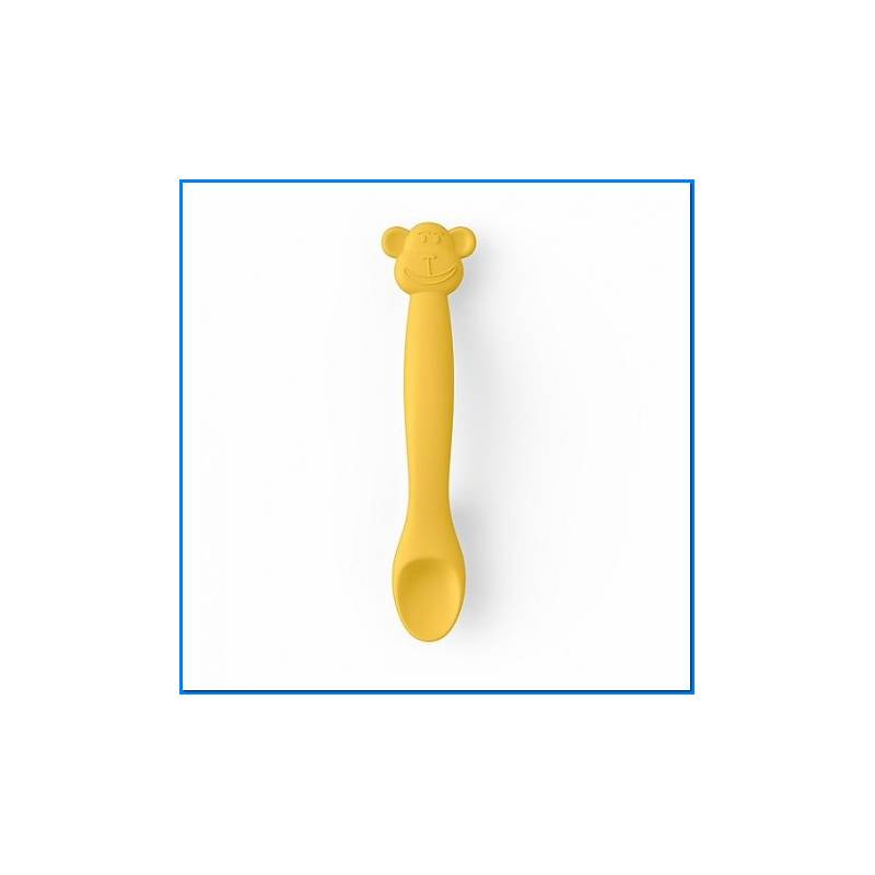 Cucchiaio Monkey Silicone Giallo