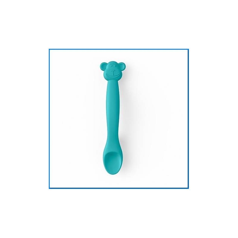 Colher de silicone macaco verde