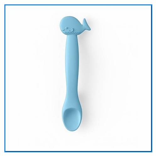 Whale Silicone Spoon Light Blue