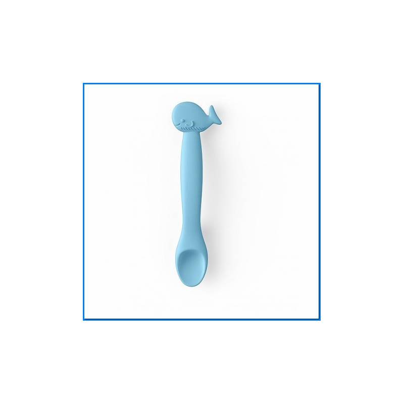 Whale Silicone Spoon Light Blue