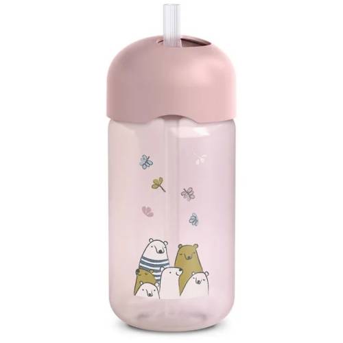 Tasse mit rosa Strohhalm